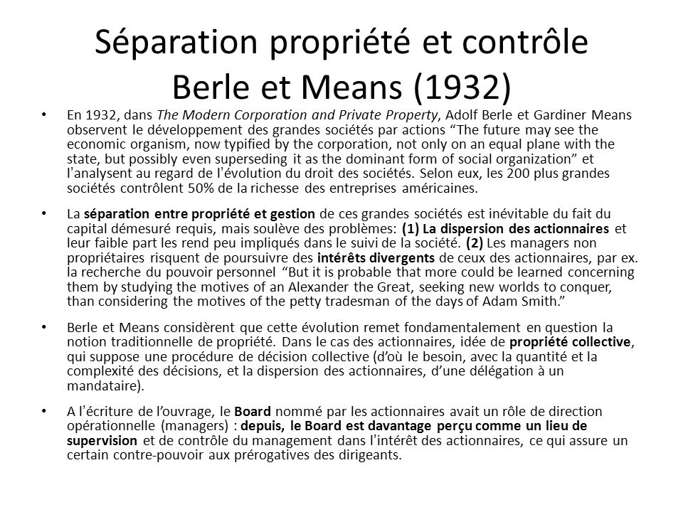 Adolf Berle & Gardiner Means on The Modern Corporation & Private Property